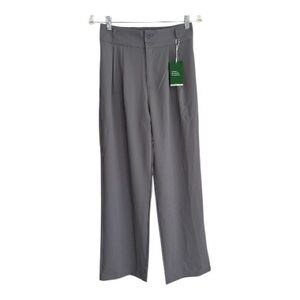 NWT Halara Breezeful Gray High Waist Wide Leg Pleated Dress Pants Size S